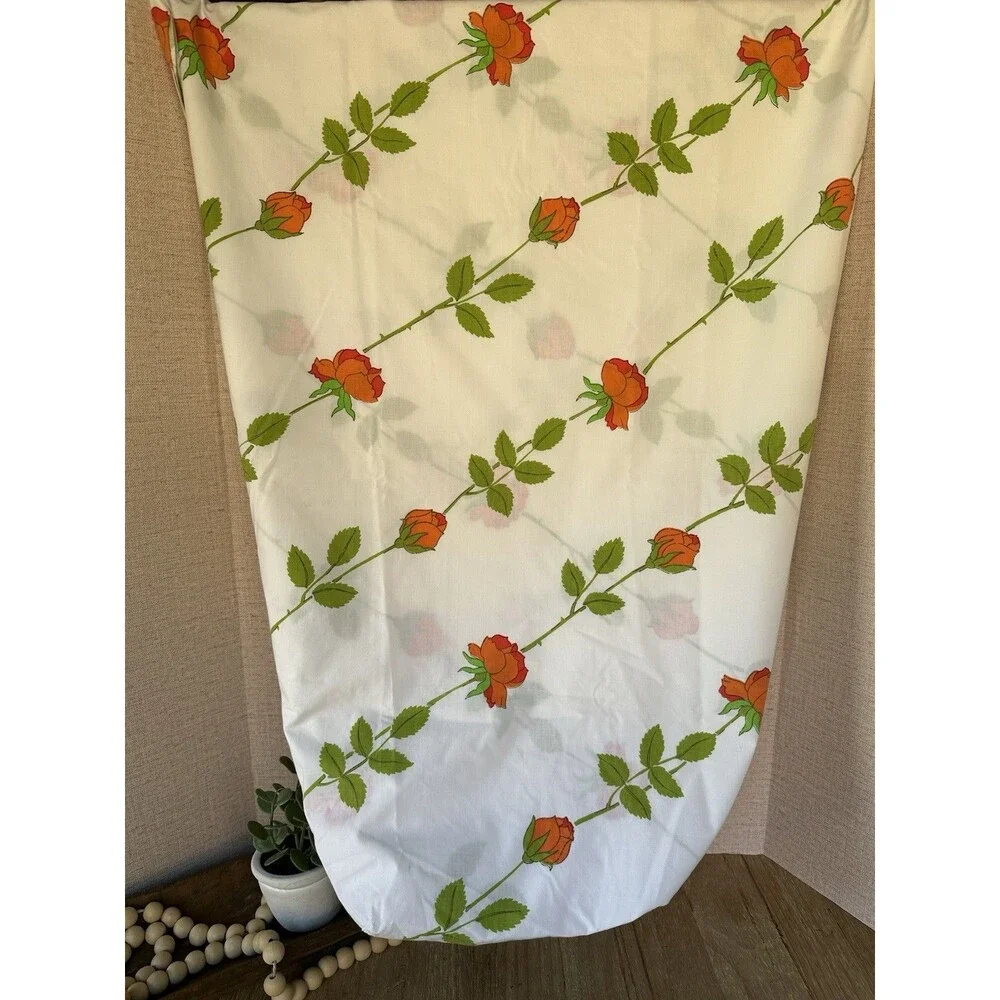 Vtg 1970s Christian Dior Wamsutta The Dior Rose Twin Fitted Sheet 2 Pillowcases